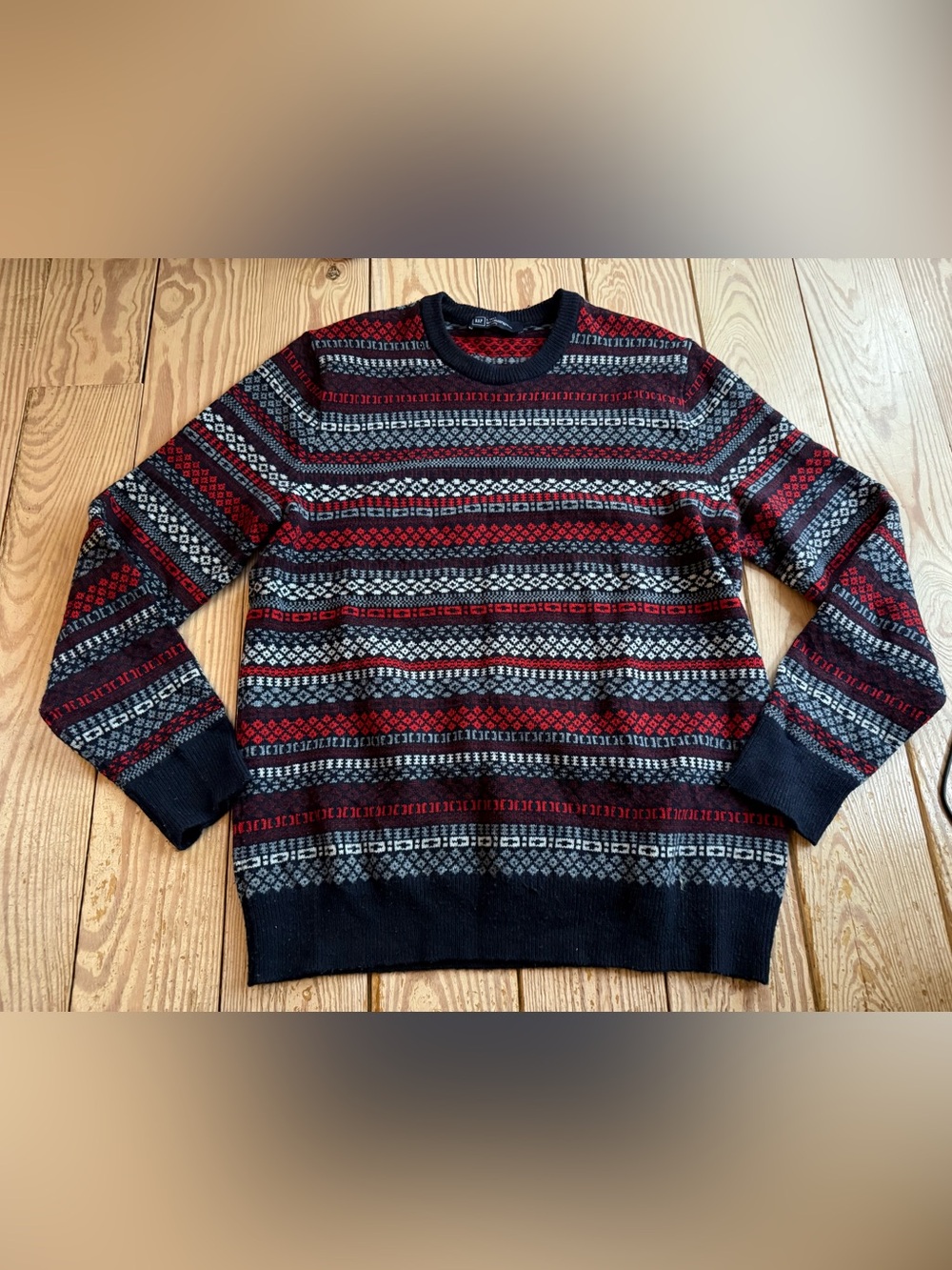 Gap Large Tall Lambswool Blend Fair Isle Sweater